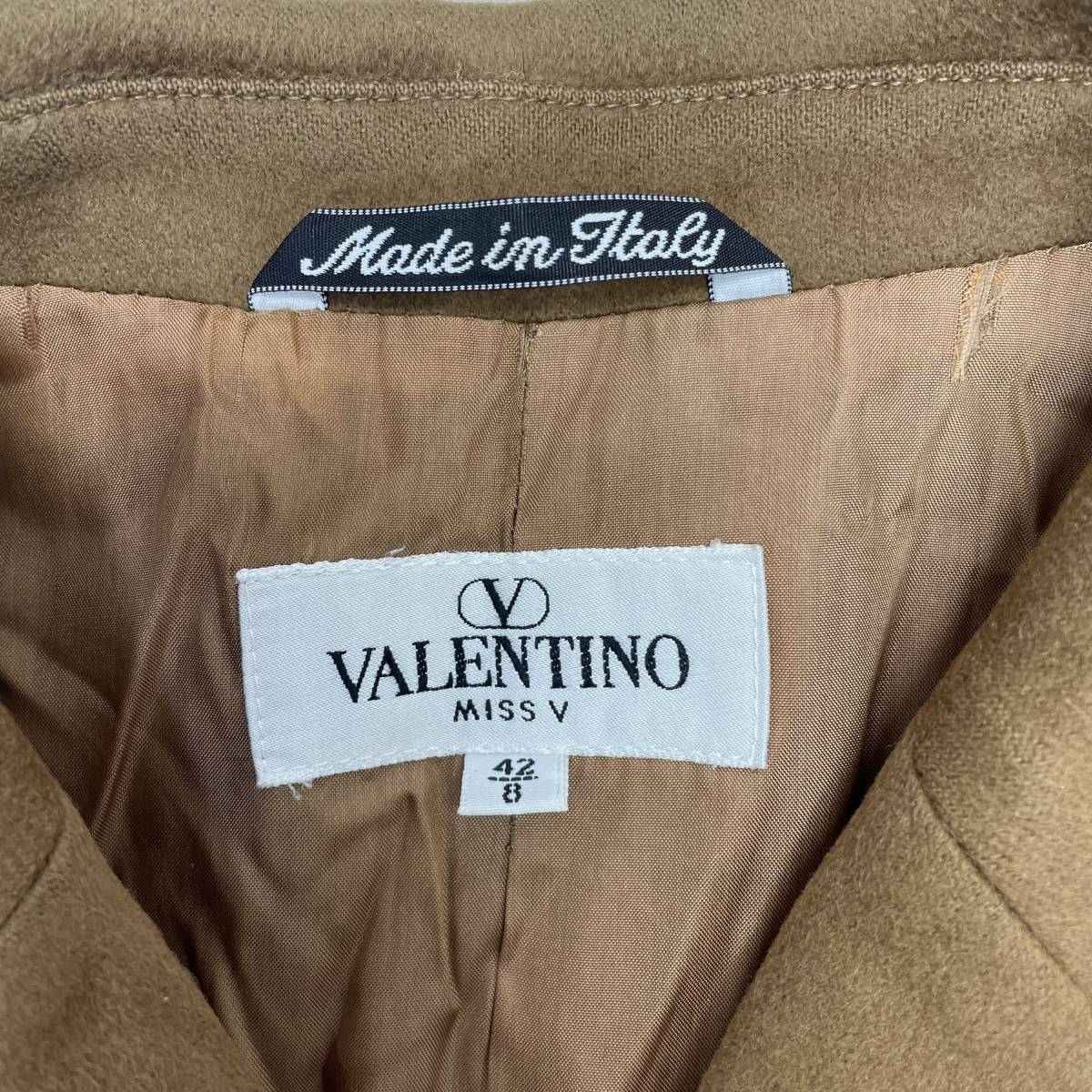 ∞M∞ VALENTINO MISS V ジャケット レディース 100%カシミア イタリア製 冬服 ヴァレンティノ アウター 羽織 婦人服 古着 茶色 ∞T-231074