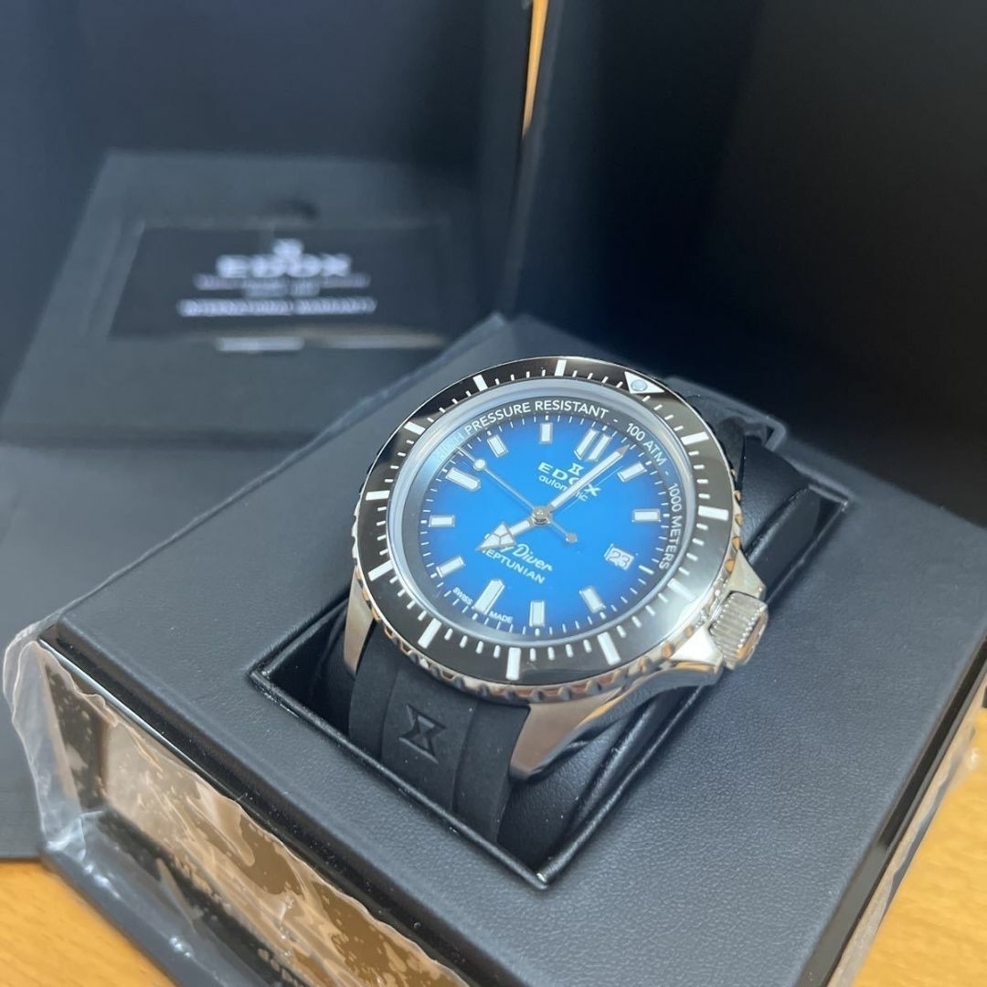 11万円以上お得【美品】EDOX エドックス 自動巻き 腕時計 高級 メンズ