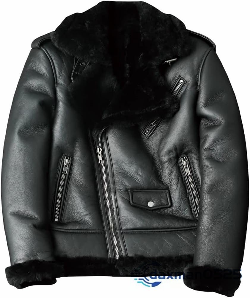 フライトジャケット ムートン 羊革 シープスキン 毛皮一体 天然革 肉厚 コート メンズファッション 本革 2.5cm 防寒 S～3XL_画像2