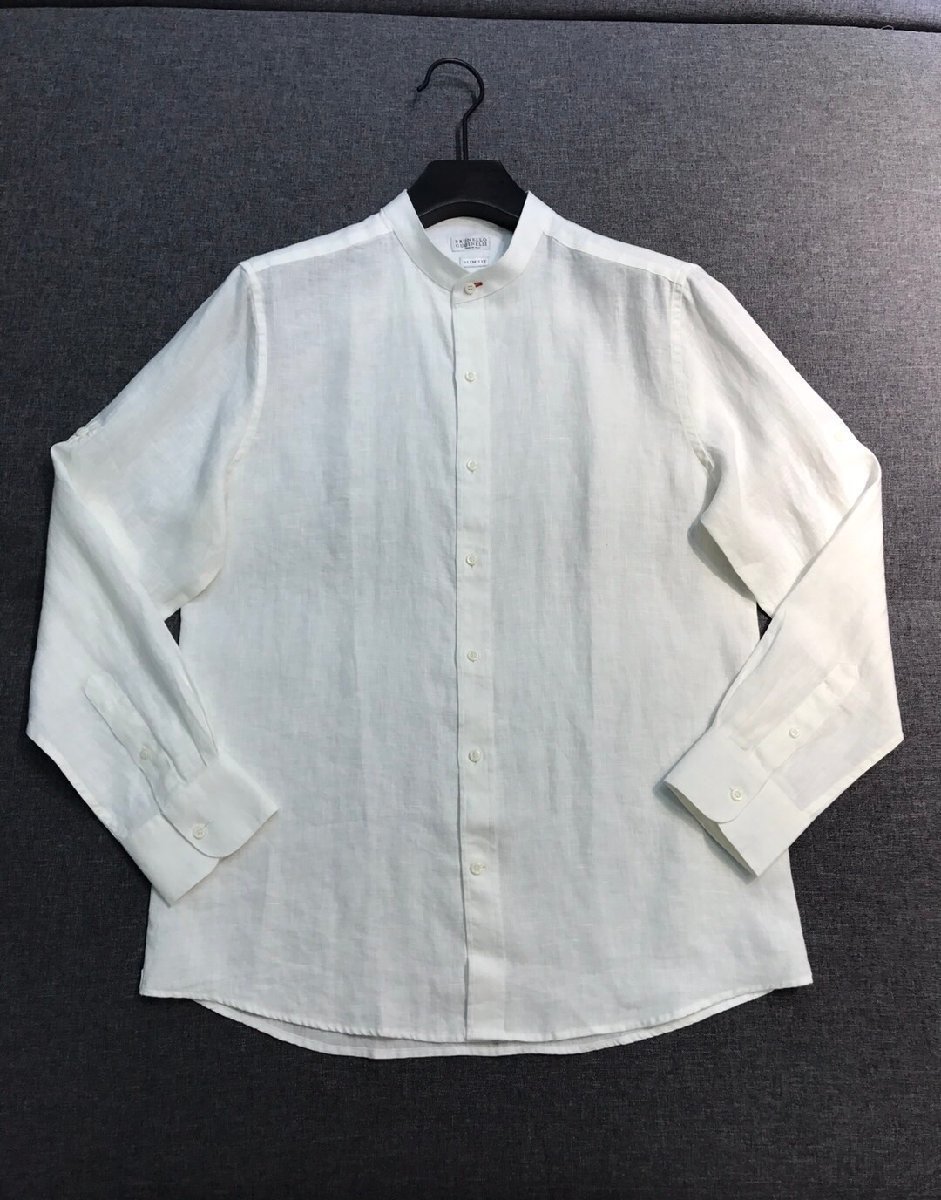 Brunello Cucinelli メンズ　シャツ　ワイシャツ　ビジネス　亜麻使用　S-3XL　サイズ選択可能