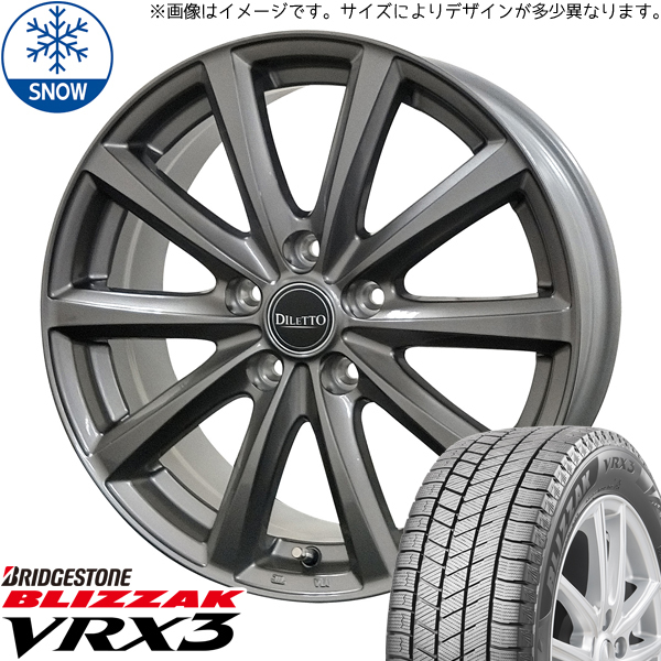 新品 ラクティス 175/65R15 BS BLIZZAK VRX3 ディレット M10 15インチ 6.0J +43 5/100 スタッドレス タイヤ ホイール セット 4本_画像1