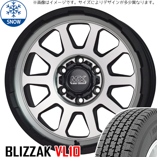 新品 ハイゼットピクシス 145/80R12 12インチ BS BLIZZAK VL1(VL10) MADCROSS RANGER スタッドレス タイヤ ホイール セット 4本_画像1