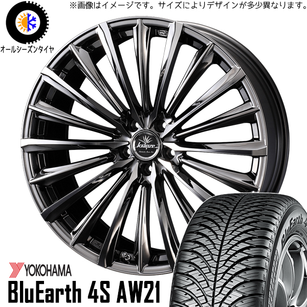 新品 XV フォレスター レガシィ 225/55R18 Y/H AW21 クレンツェ 225EVO 18インチ 7.5J +48 5/100 オールシーズンタイヤ ホイール 4本SET_画像1