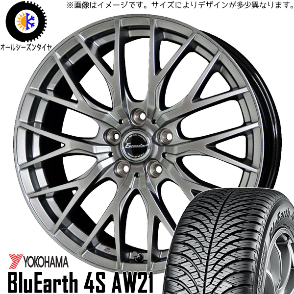 新品 クロスオーバー J50 NJ50 225/55R18 Y/H BluEarth 4S AW21 E05 18インチ 8.0J +45 5/114.3 オールシーズン タイヤ ホイール 4本SET_画像1