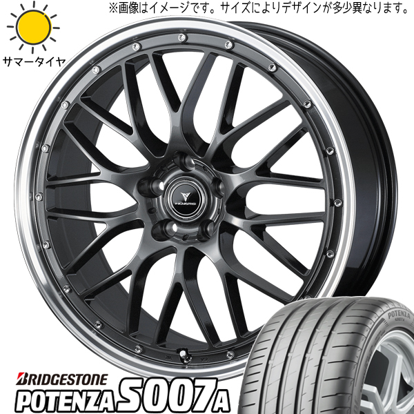 新品 プリウスα セフィーロ 225/35R19 BS ポテンザ S007A アセット M1 19インチ 8.0J +45 5/114.3 サマータイヤ ホイール 4本SET_画像1