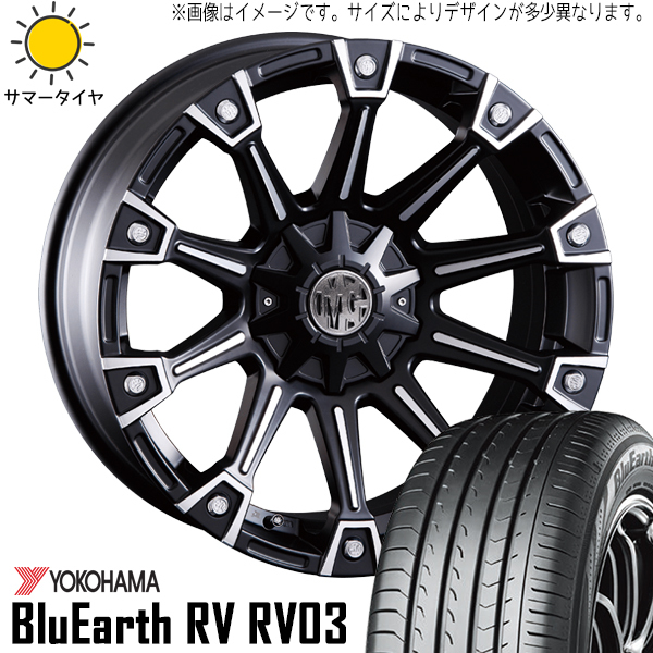 新品 ルミオン シルビア 215/45R17 17インチ ヨコハマ ブルーアース RV03 CRIMSON MG MONSTER 5/114.3 サマータイヤ ホイール 4本SET_画像1