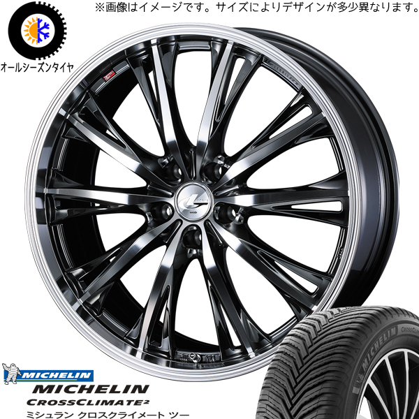 新品 bB キューブ ノート 205/45R17 ミシュラン レオニス RT 17インチ 6.5J +42 4/100 オールシーズンタイヤ ホイール 4本SET_画像1