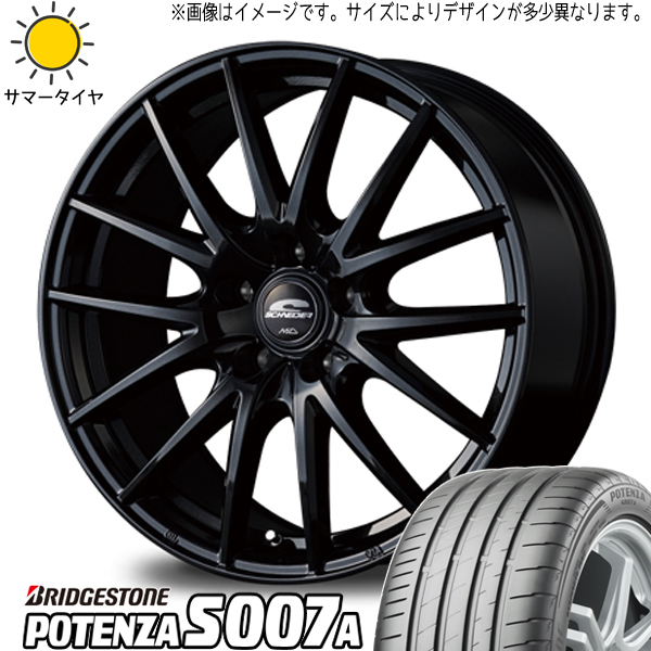 新品 86 プリウス レガシィ BRZ 215/45R17 ブリヂストン ポテンザ S007A SQ27 17インチ 7.0J +50 5/100 サマータイヤ ホイール 4本SET_画像1