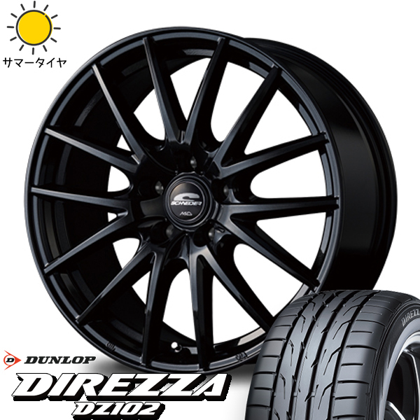 新品 リーフ 215/40R18 ダンロップ ディレッツァ DZ102 シュナイダー SQ27 18インチ 8.0J +42 5/114.3 サマータイヤ ホイール 4本SET_画像1