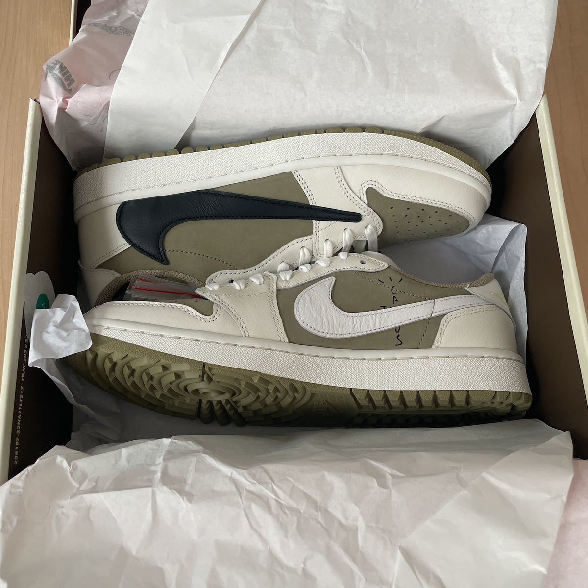 Travis Scott Nike Air Jordan 1 Low Golf NRG Neutral Olive 27.0cm _画像1