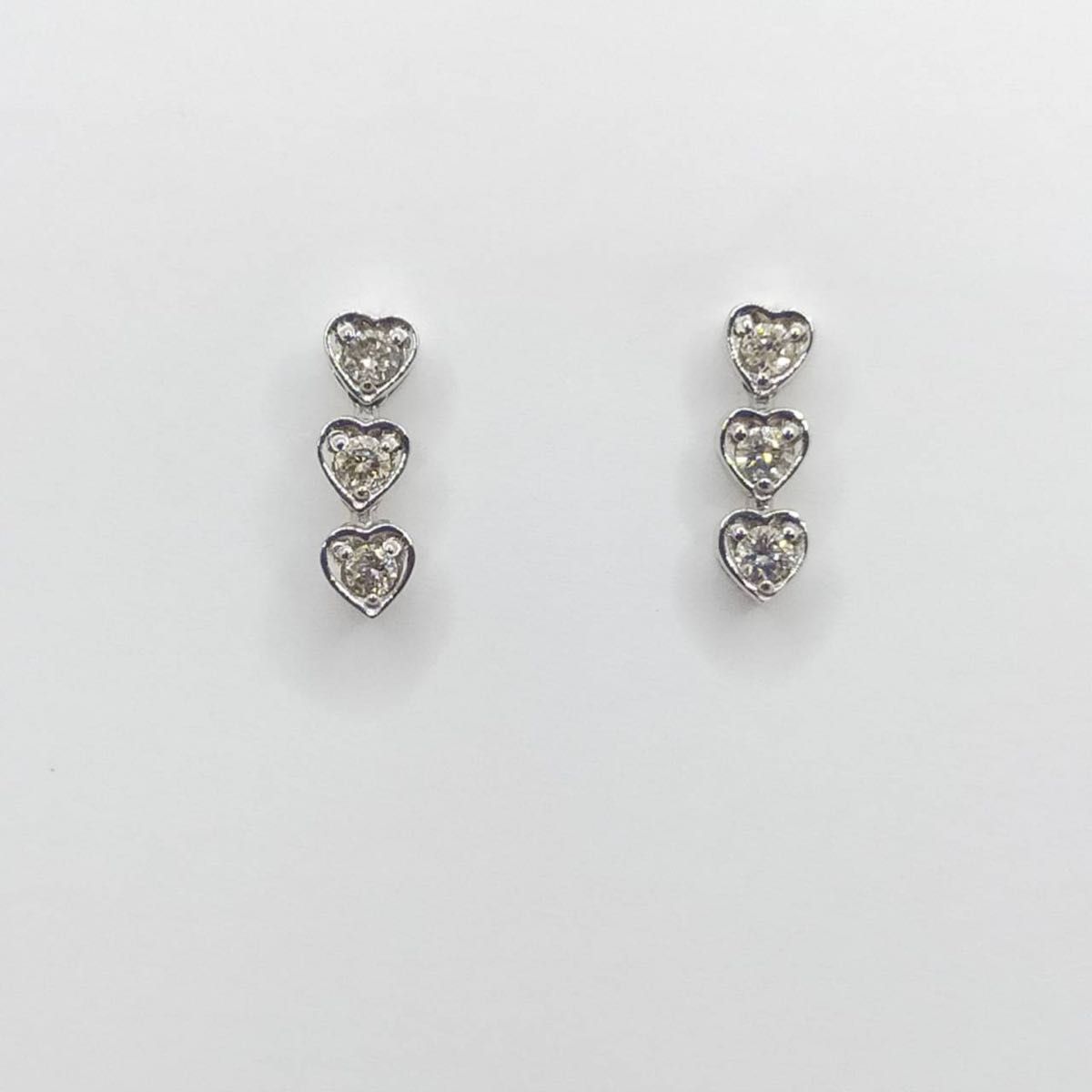 0.12 ct 天然ダイヤモンド　ハート heart ピアス　プラチナ　PT 0.06 0.06