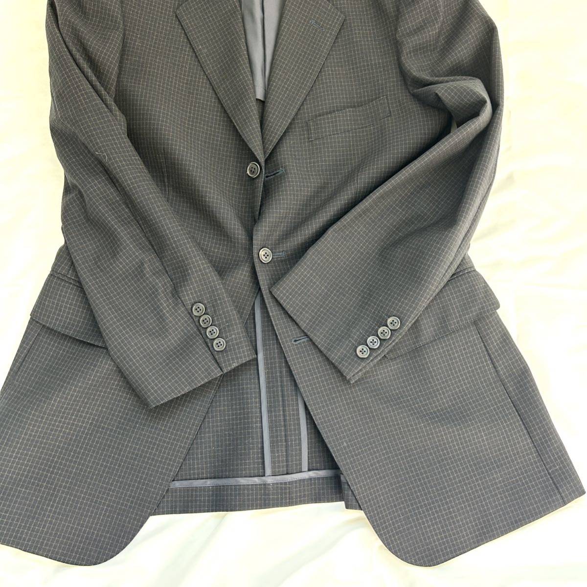 【極美品】J.PRESS『英国紳士の一着』ジェイプレス　XLサイズ 　ブラック　黒　チェック柄　スーツ　セットアップ　テーラードジャケット_画像6