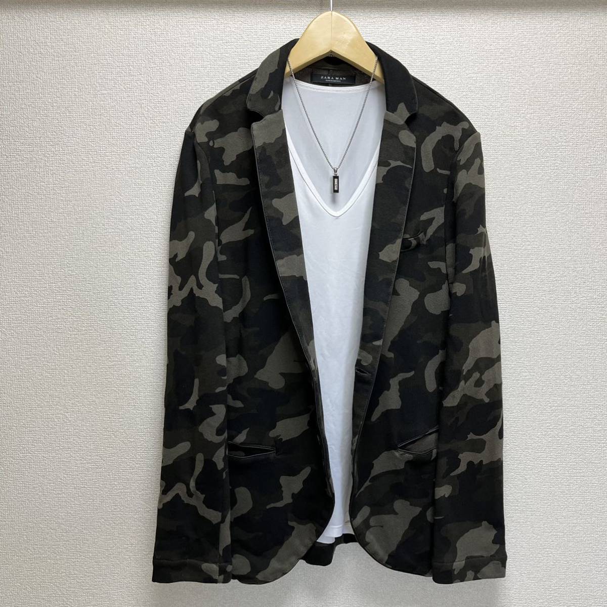 ZARA MAN テーラードジャケット 迷彩柄ジャケット ミリタリー ZARA MAN テーラードジャケット 迷彩柄ジャケット ミリタリー
