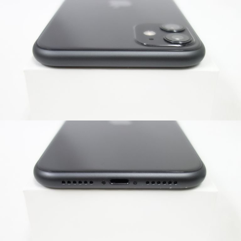 1円スタート 画面割れ SIMフリー iPhone 11 64GB ブラック au 利用制限