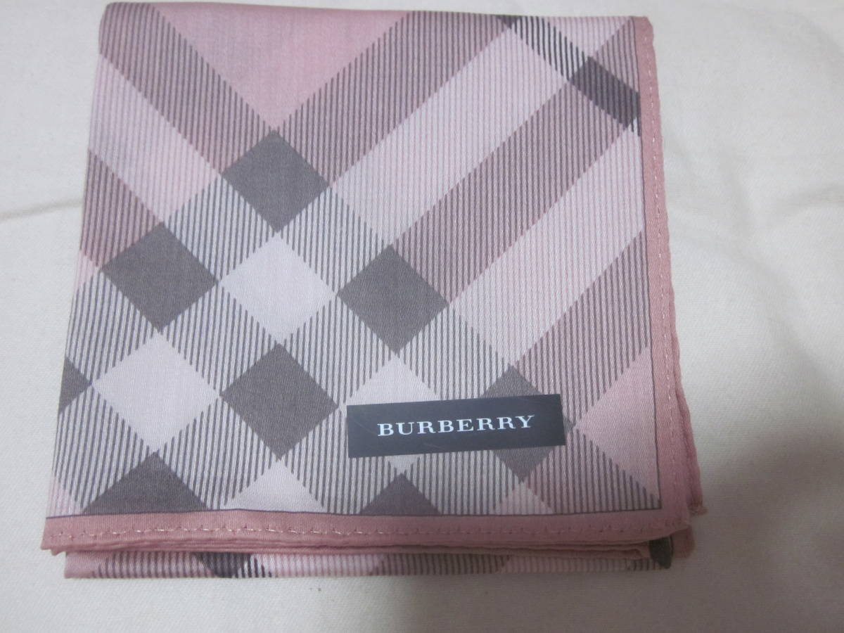 #[BURBERRY]#[ Burberry ]#[ розовый в клетку носовой платок ]#[ не использовался ]#[ голубой ming средний запад ]#[ сделано в Японии ]#