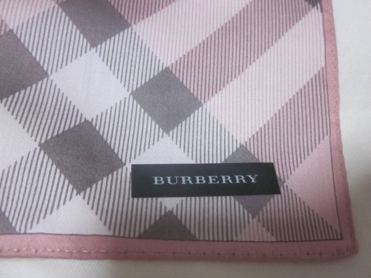 #[BURBERRY]#[ Burberry ]#[ розовый в клетку носовой платок ]#[ не использовался ]#[ голубой ming средний запад ]#[ сделано в Японии ]#