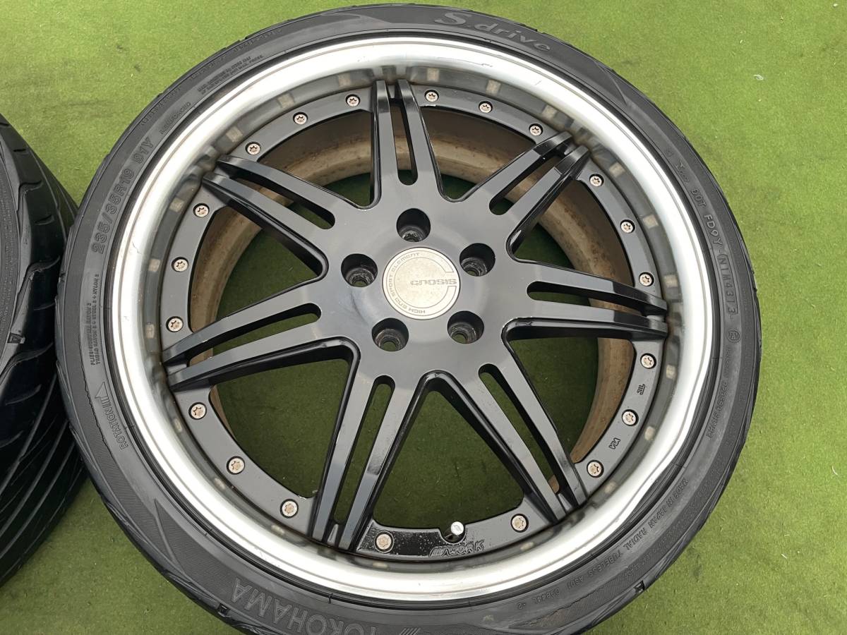 ◆希少！WORK GNOSIS GS5 ワーク グノーシス◆19x8.0J+55/PCD:114.3/5穴◆4本235/35R19 アルファード マークX ヴェルファイア オデッセイ等_画像6