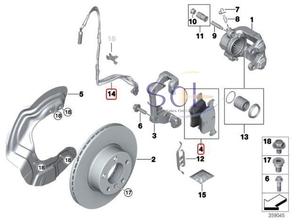 BMW E87 E90 フロント ブレーキパッド + パッドセンサー 2点セット 120i 320i 34116769951 34116769763 34356789439 出荷締切18時_画像2