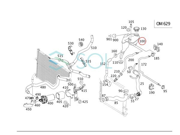 ベンツ W221 ラジエーター エクスパンションタンク サブタンク リザーバータンク S350 2215000649 出荷締切18時_画像3