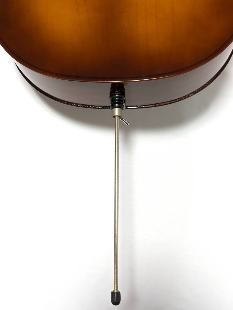 ジャンク扱い　Kawai Cello　サイズ4/4　Made in Czech　チェコ製　KVC-16B? KVC-168?　カワイ楽器　チェロ　弓　弦楽器　オーケストラ_画像9