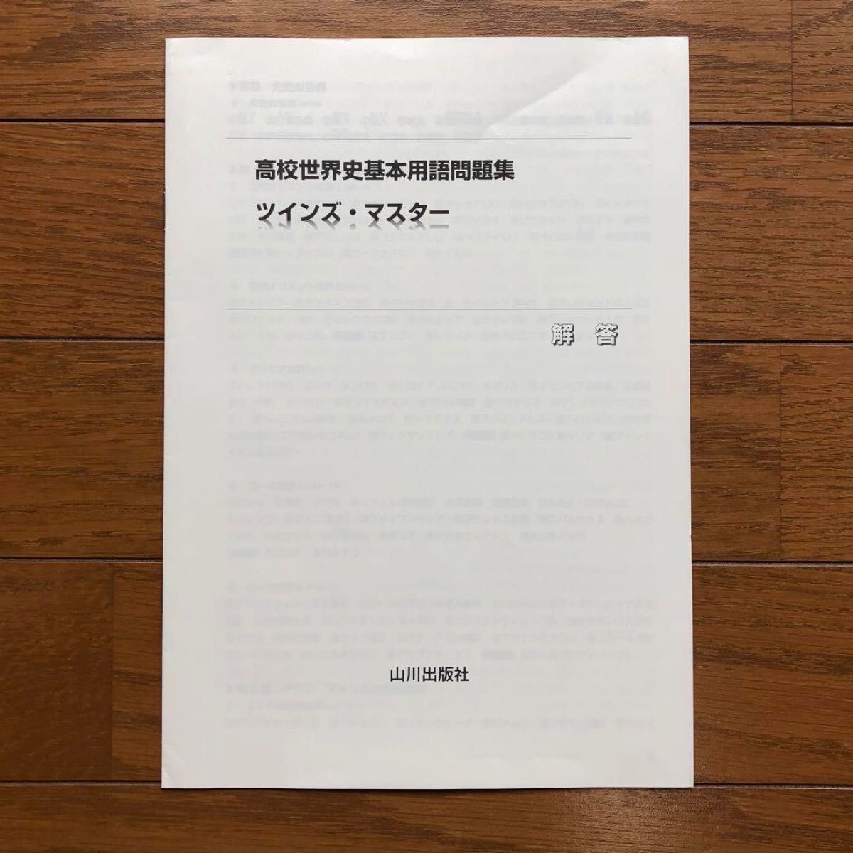 【未使用】世界史B 高校世界史基本用語問題集 ツインズ・マスター 山川出版社