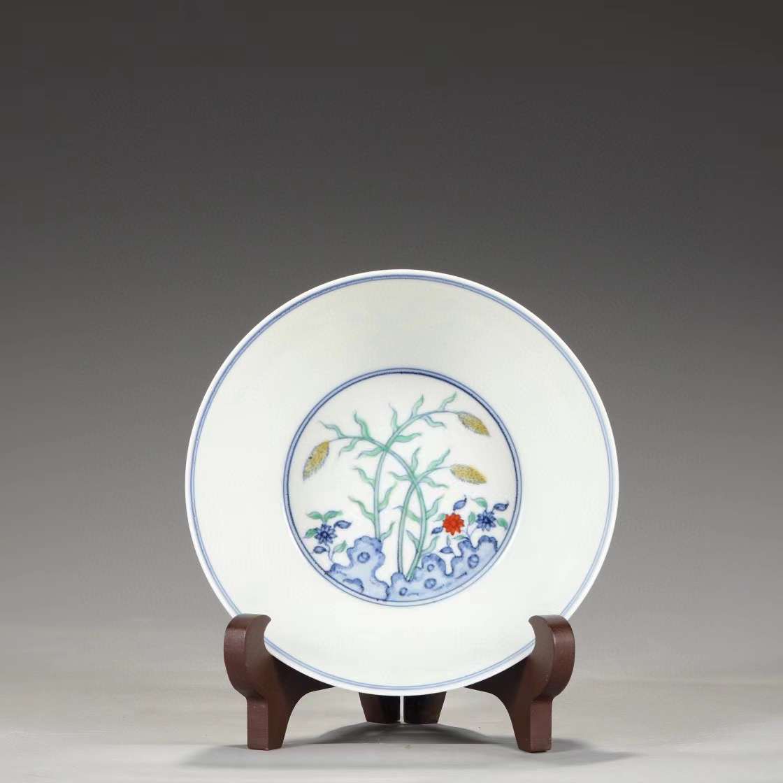 明時代 成化 斗彩 染付 花卉碗 唐物 陶磁器 中国美術 工芸品 RH01_画像4