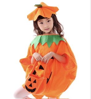 ハロウィン 子ども コスプレ 仮装に！キッズ かぼちゃ パンプキン帽子付き