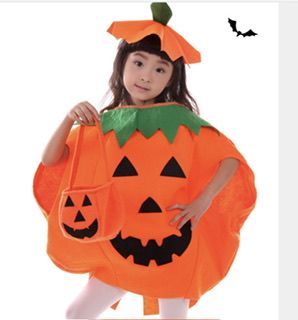 ハロウィン 子ども コスプレ 仮装に！キッズ かぼちゃ パンプキン帽子付き