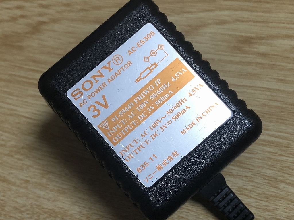 AC-ES305 SONY ACアダプター 3V 500mA_画像2