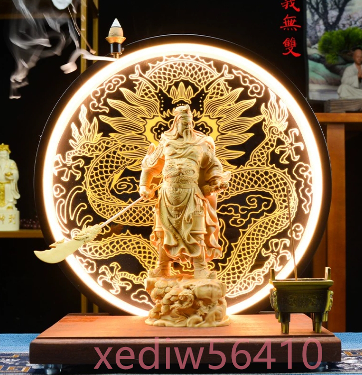 置物 玄関リビング 町家アイデア逆流香 仏教美術 装飾品 工芸 関羽像 精密彫刻 武財神 三国志 木彫仏像