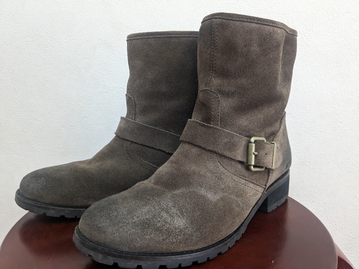 DIESEL diesel suede engineer boots 25.5cm US8.5 tea color Brown vintage processing smaller. size feeling 