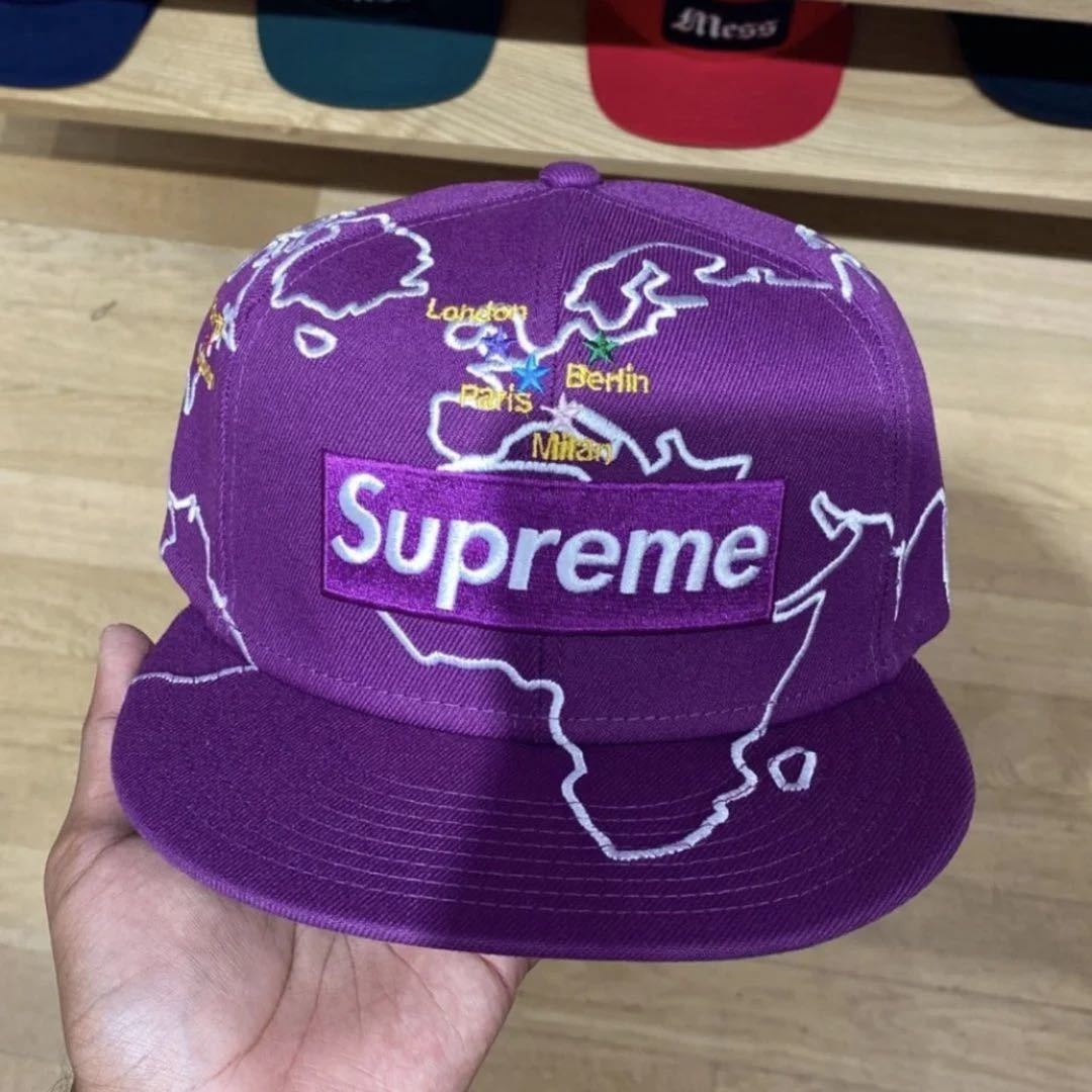 新作 国内正規品 supreme 23AW Worldwide Box Logo New Era purple 59