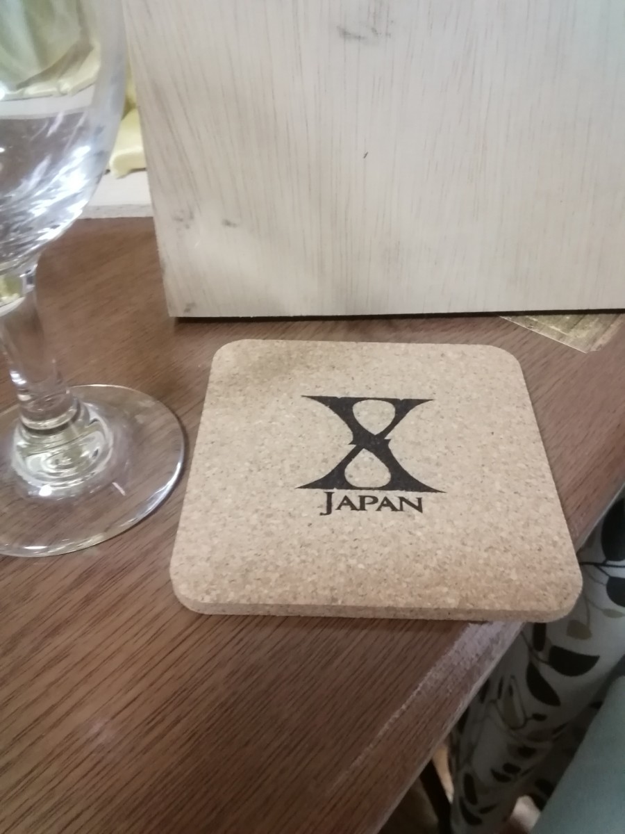 未開栓　X JAPAN 15周年記念　メモリアルワイン　750ml ワイングラス&コースター　セット_画像6