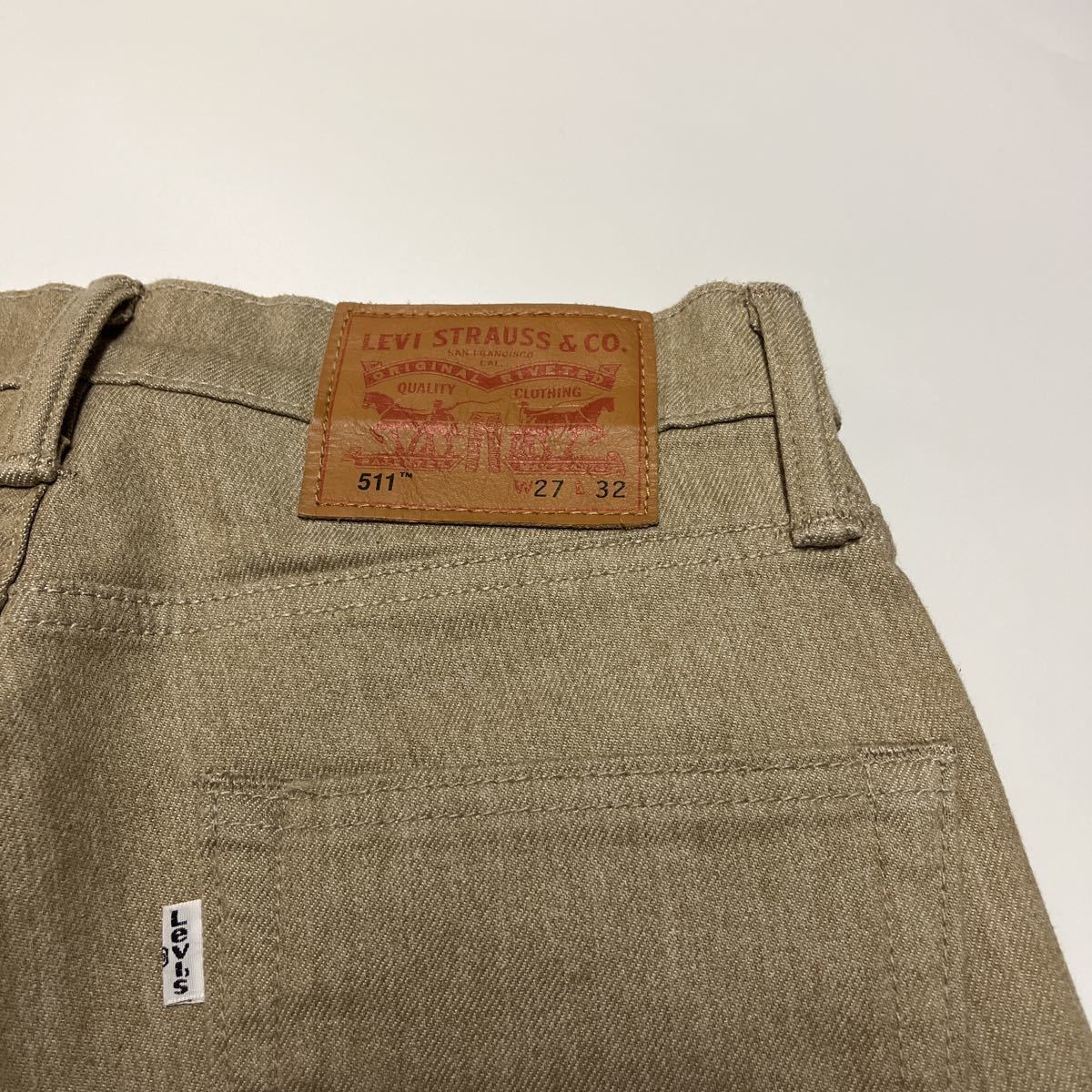 Levi’s リーバイス 511 スリムフィットストレッチジーンズ ウォームジーンズ サーモライト カーキ 04511-2073 W27 L32_画像7