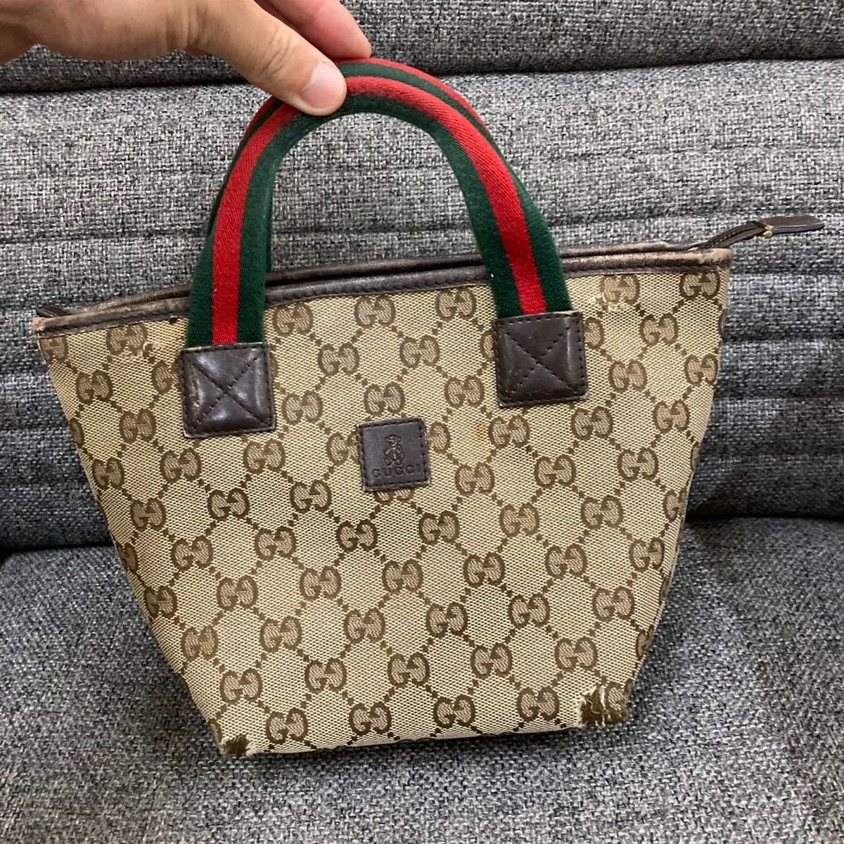 GUCCI グッチ GGキャンバス シェリーライン ハンドバッグ トートバッグ