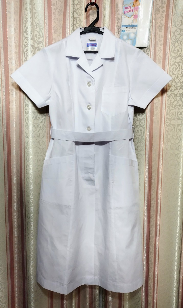 看護婦　制服　昭和　レトロ　ナース服　ワンピース　当時物　アプロン　ストッキング　病院　医療　白衣　看護師　ユニフォーム　コス_画像1