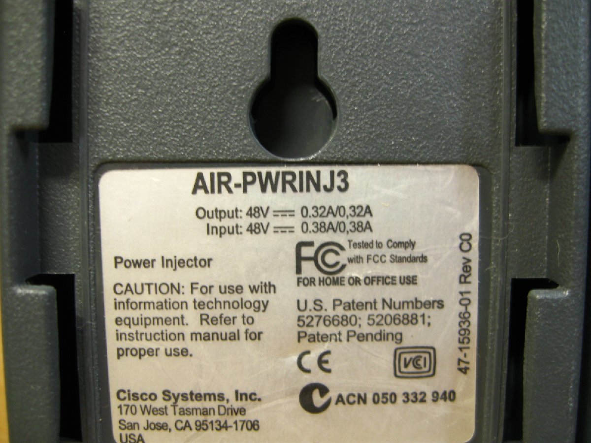 ▽Cisco AIR-PWRINJ3 Aironet パワーインジェクタ 2個 アダプタなし 中古 シスコシステムズ 10/100base-TX_画像5