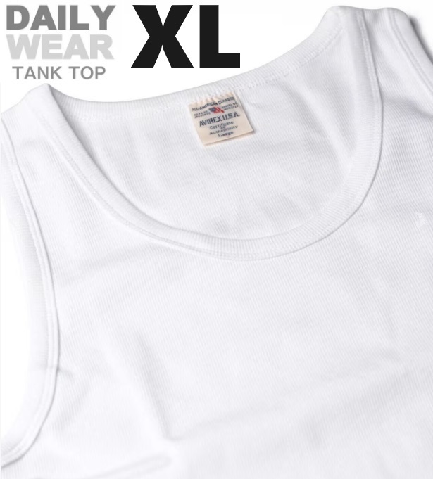 AVIREX アヴィレックス RIB TANK TOP ホワイト XLサイズ / DAILY リブ タンクトップ / デイリーウェア 新品 アビレックス 白の画像1