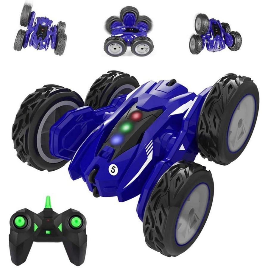  remote control car blue 360 times rotation both sides mileage four wheel drive 2.4Ghz wireless operation USB charge 