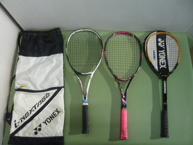 22◆YONEX　ヨネックス　テニスラケット　ダンロップ　ラケット　ケース付　まとめ　3点セット◆中古◆A_画像1