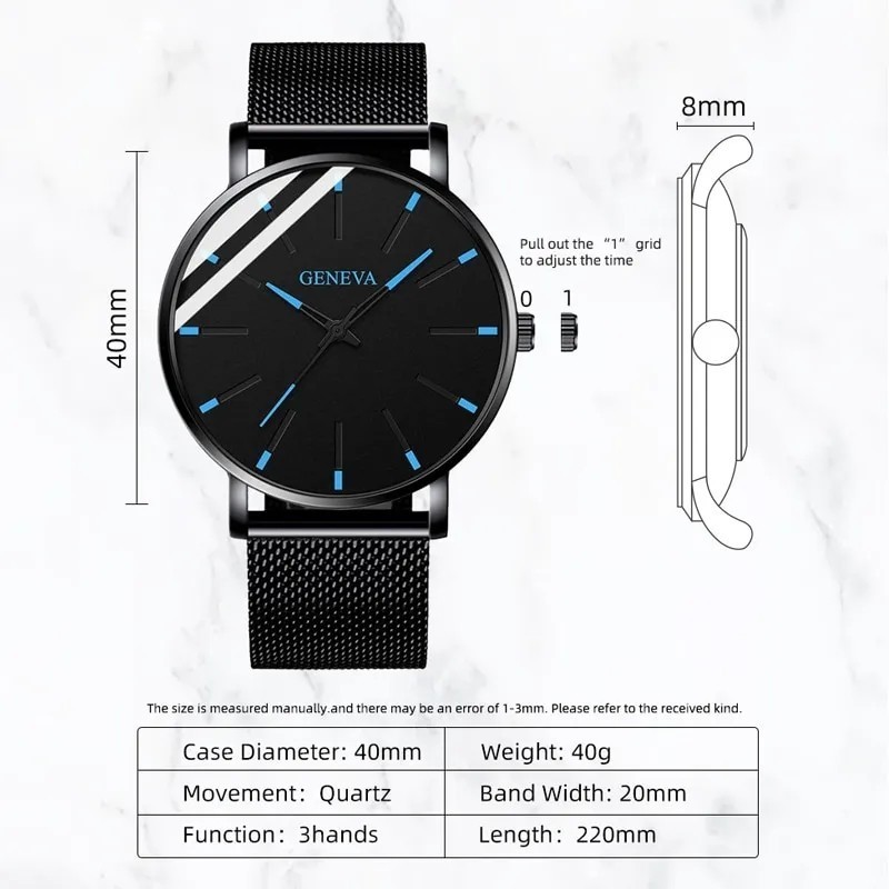 新品 最新 メンズ腕時計 スチールステン ファッション 薄型 時計 スポーツ腕時計 ブラック_画像7