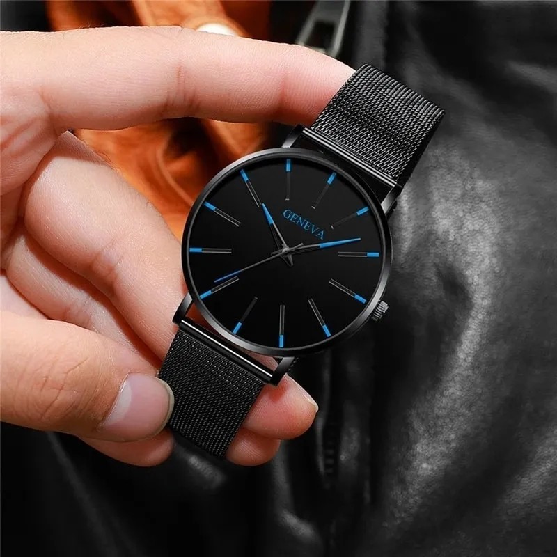 新品 最新 メンズ腕時計 スチールステン ファッション 薄型 時計 スポーツ腕時計 ブラック_画像4