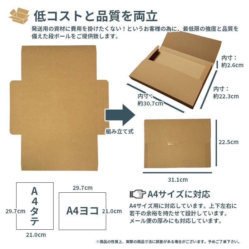 ネコポスクリックポストゆうパケット定形外郵便A4　ヤッコ型100枚＋10枚