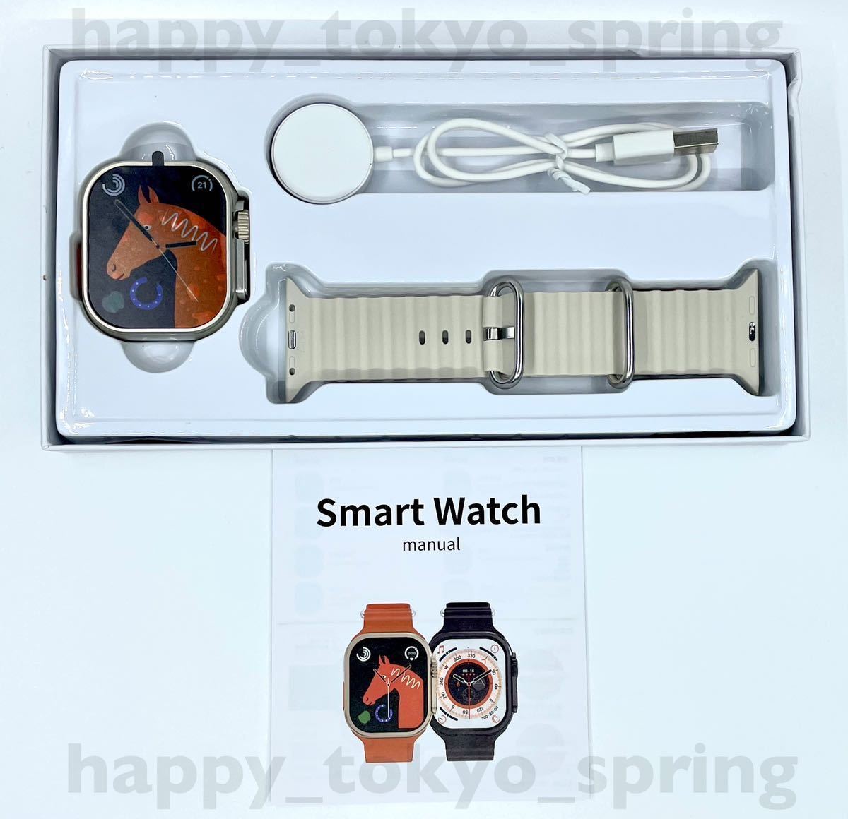 新品 Apple Watch 代替品 2.19インチ 大画面 S9 Ultra 9 スマートウォッチ 通話 音楽 多機能 健康 スポーツ 防水 血中酸素 android 血圧_画像4