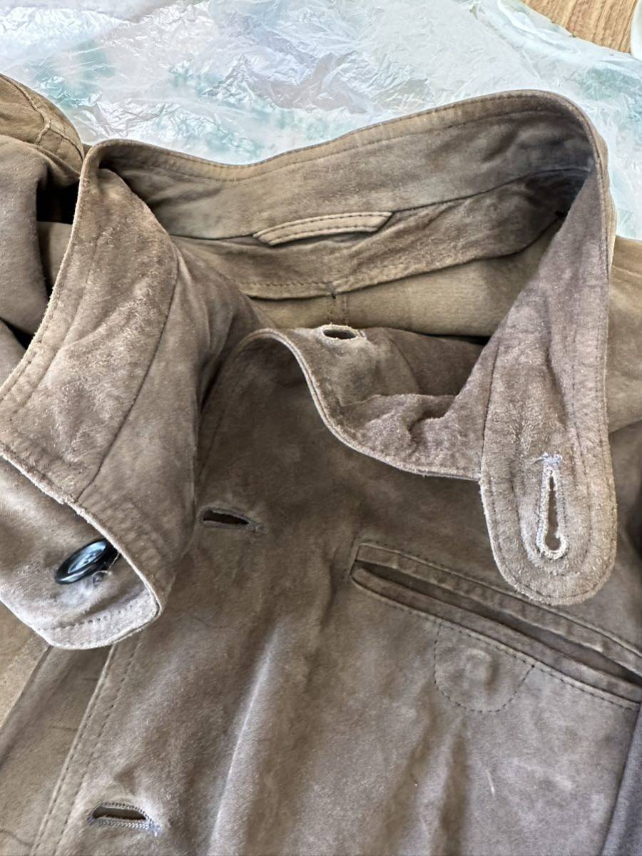 レア 美品エンポリオアルマーニ 山羊皮スエード一枚仕立てジャケット50_画像4