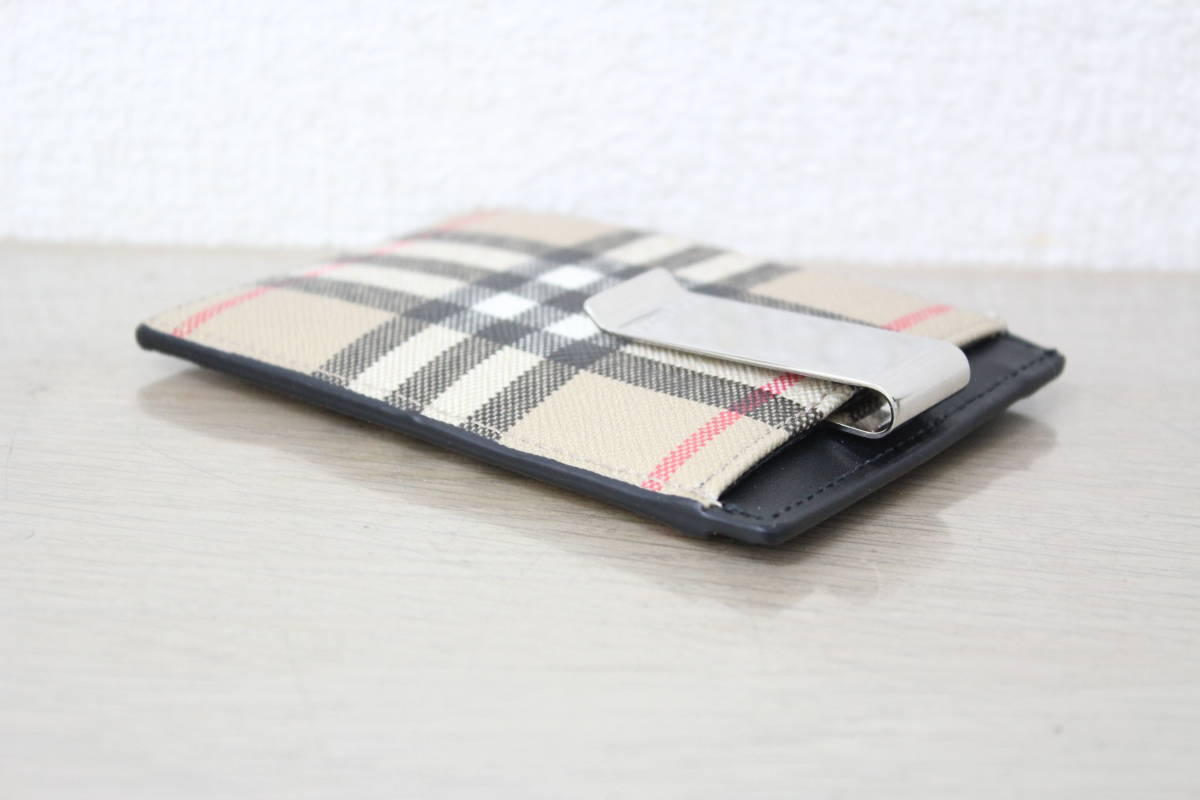 * beautiful goods * BURBERRY/ Burberry card-case money clip 5G166