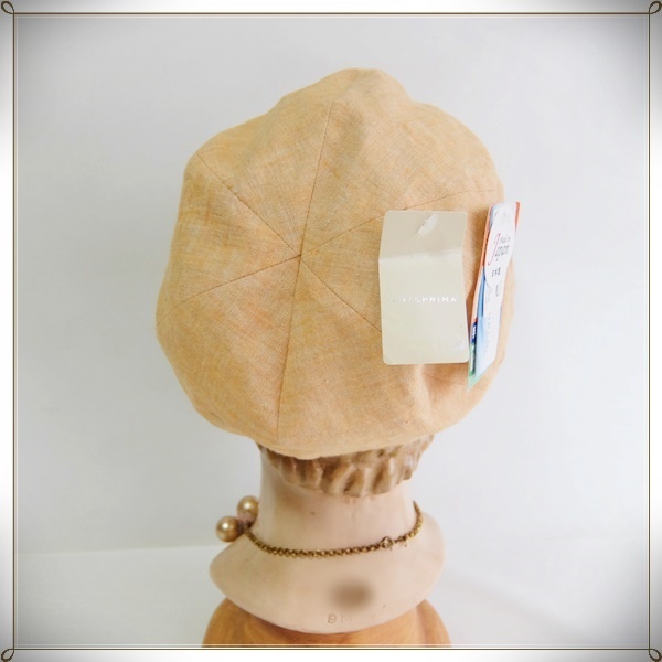  unused * Anteprima *linen flax 100% made in Japan hat *.. reverse side parasol for 1 class shade cloth use shade UV..* lavatory OK summer shield * orange 