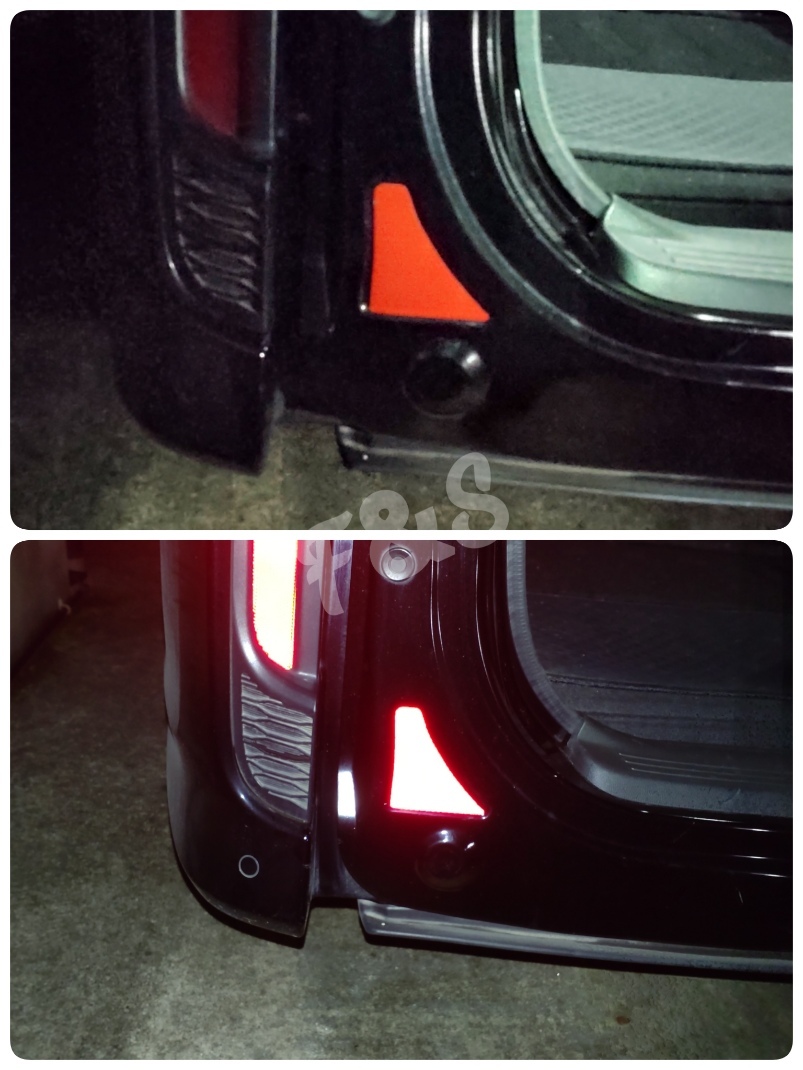 ホンダ ステップワゴン スパーダ RP1/2/3/4/5型 わくわくゲートリフレクターシート レッド RED 反射シート 反射板 ステッカー 他カラー有_画像3