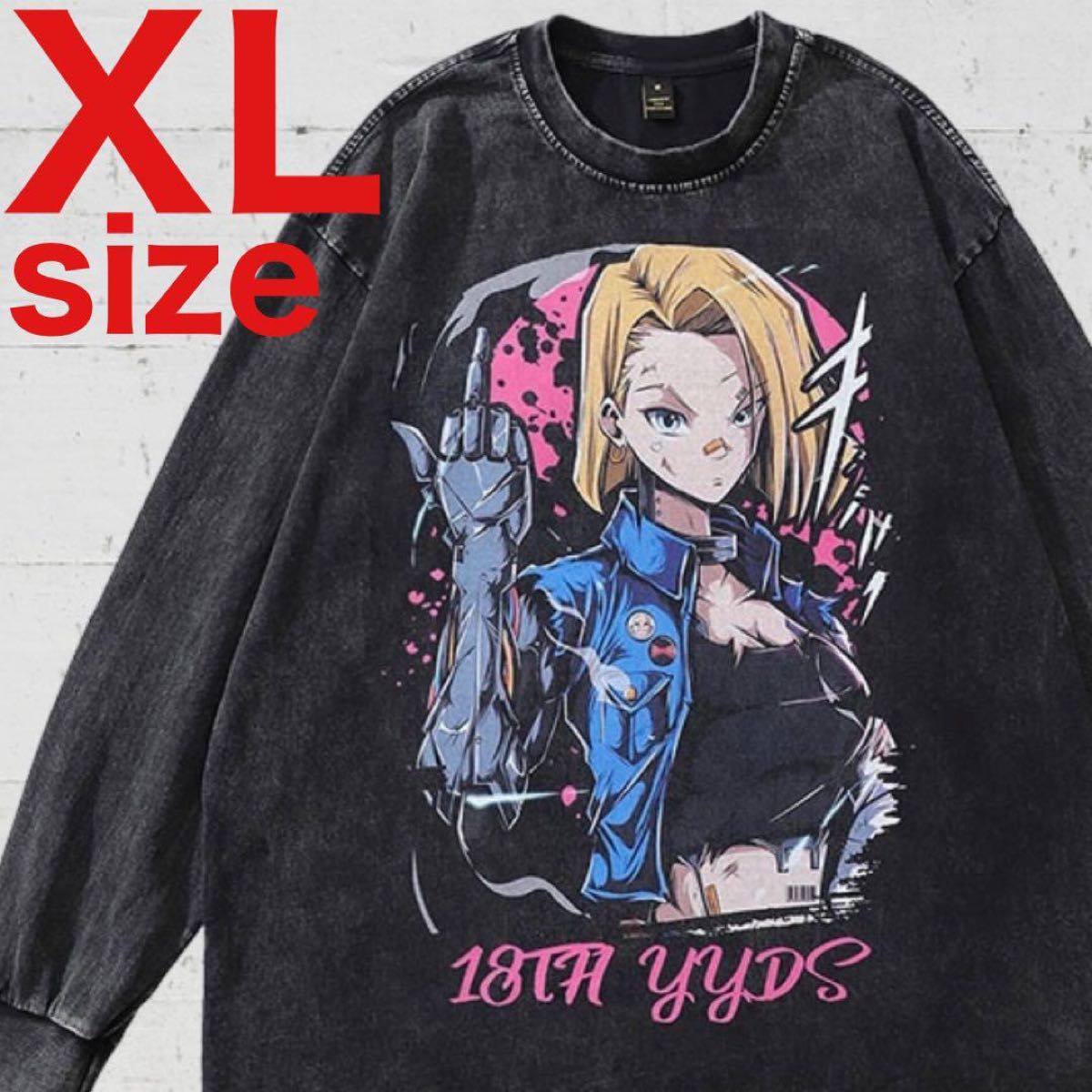 SALE】 DRAGON BALL ドラゴンボール 18号 Tシャツ ブラック XL SALE】 DRAGON BALL ドラゴンボール 18号 Tシャツ ブラック XL