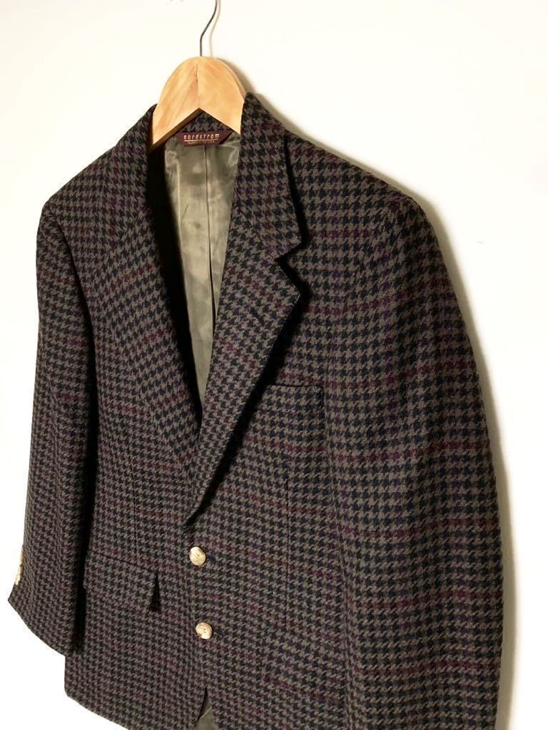 80s USA made Vintage high class te part NORDSTROM thousand bird .. wool 2B tailored jacket no-do strom / Brooks Ralph Lauren 